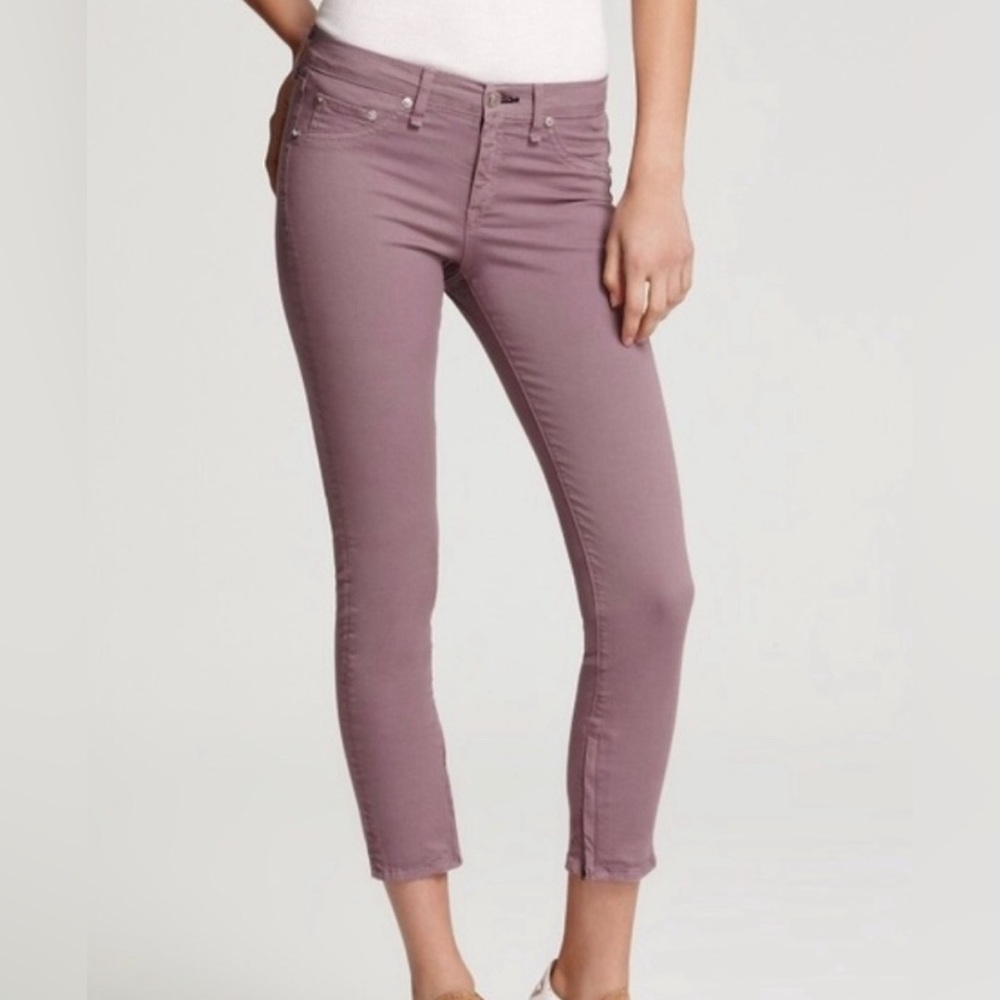 Rag & Bone zipper capri lavender jean